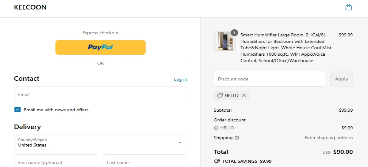 Proof screenshot for HELLO