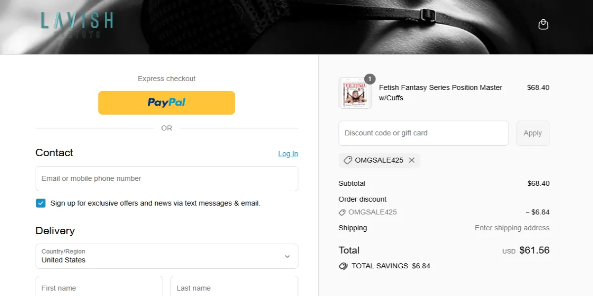 Proof screenshot for OMGSALE425