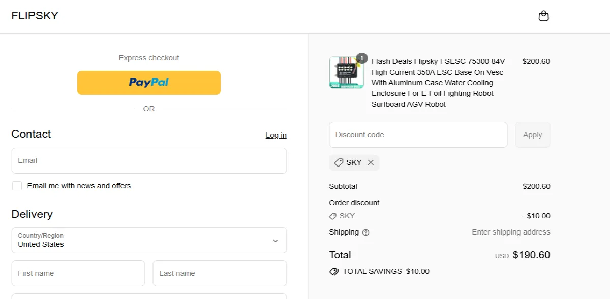 Proof screenshot for SKY