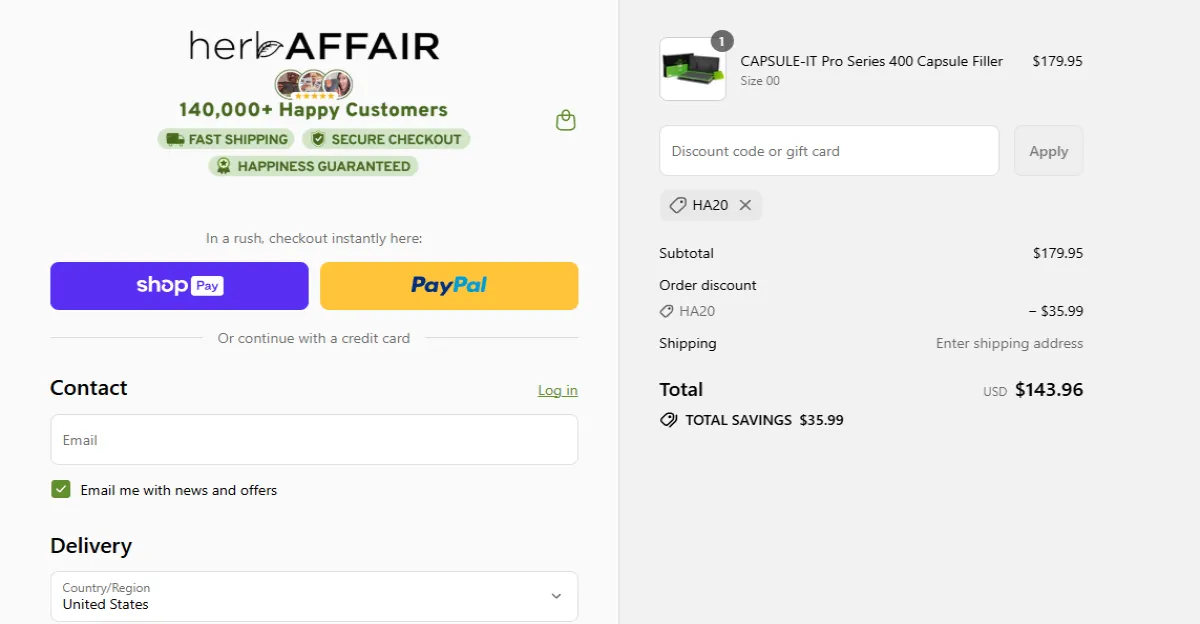 Proof screenshot for HA20