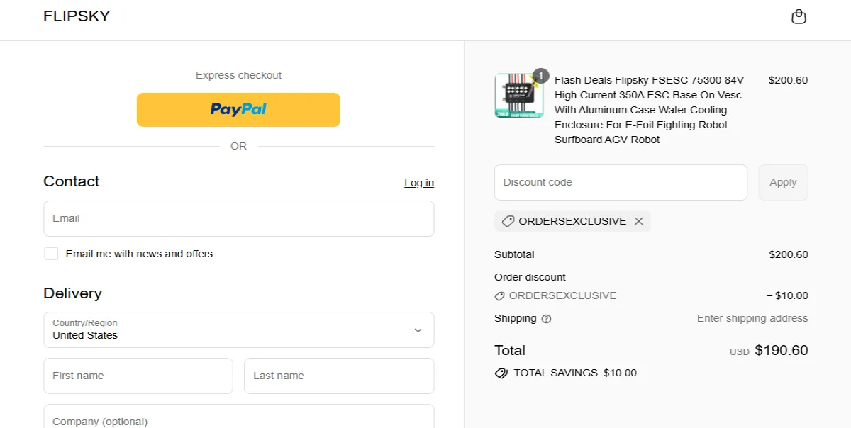 Proof screenshot for Ordersexclusive