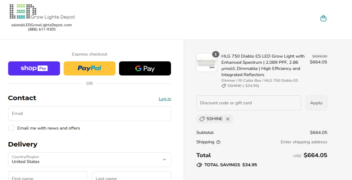 Proof screenshot for 5SHINE