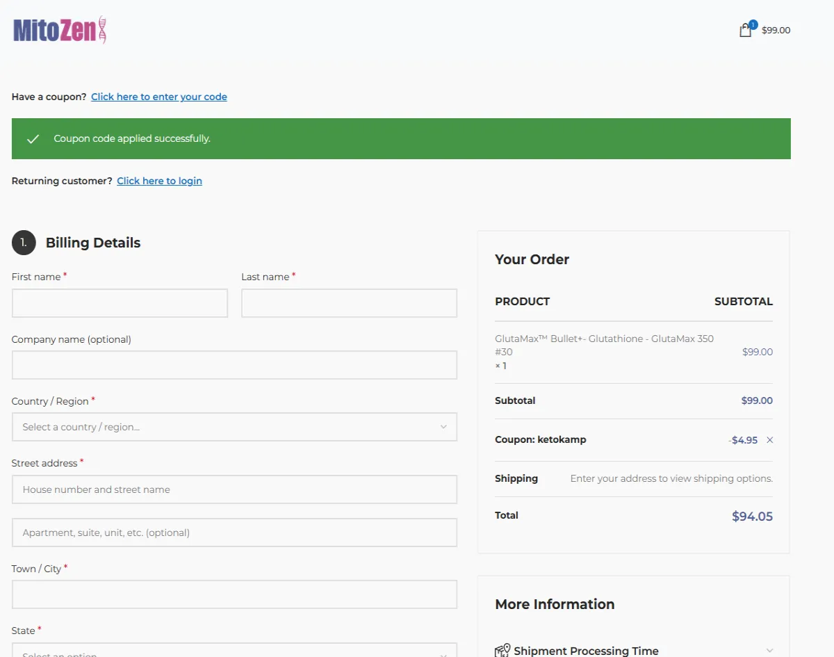 Proof screenshot for KETOKAMP