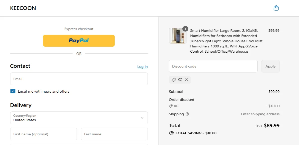 Proof screenshot for KC
